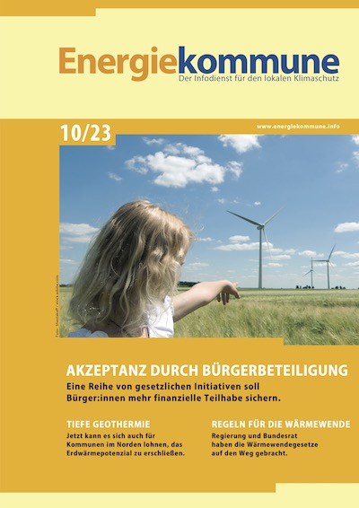 Titelseite der Zeitschrift Energiekommune, Ausgabe 10/23